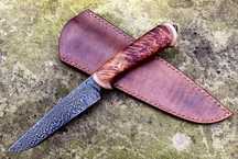 Nóż ręcznie robiony custom damast mysliwski kolekcjonerski hand made