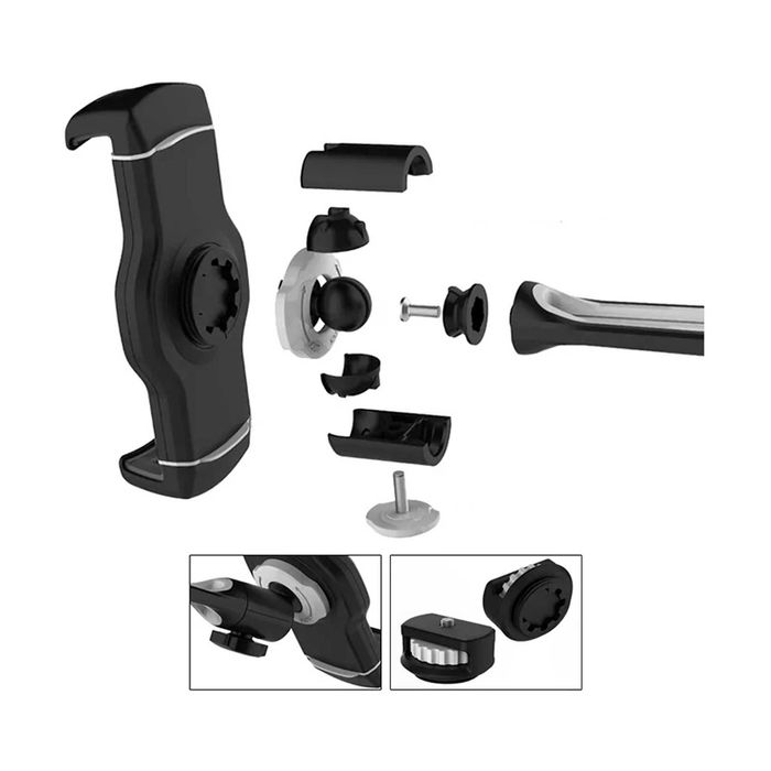 Uchwyt na tablet Ledetech LD-204A mocny aluminium czarny dla tir