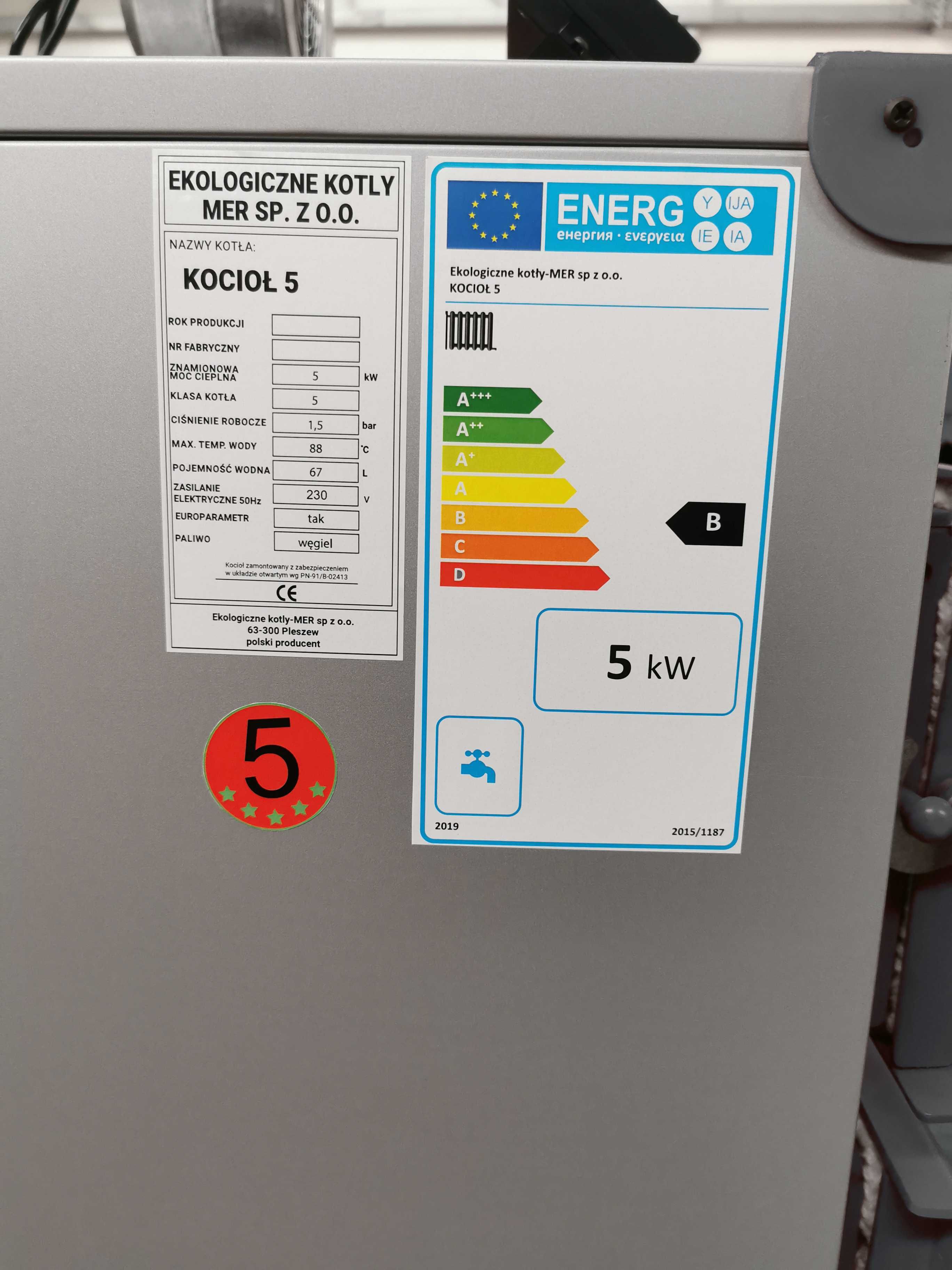 Kocioł piec na WĘGIEL DREWNO CHRUST 5 kW + darmowa dostawa pompa