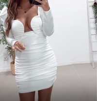 Vestido branco cardado