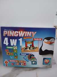 Pingwiny z Madagaskaru 4 w 1 memo puzzle Piotruś