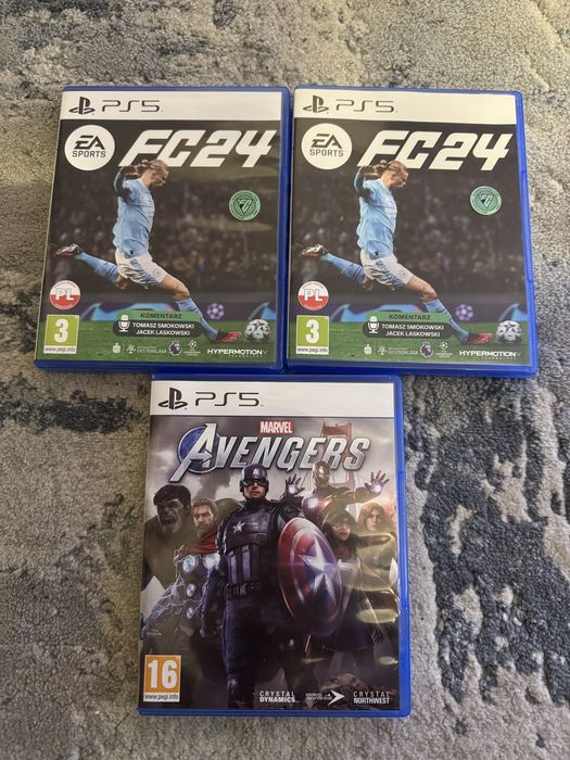 Trzy gry na Playstation 5 fifa 24