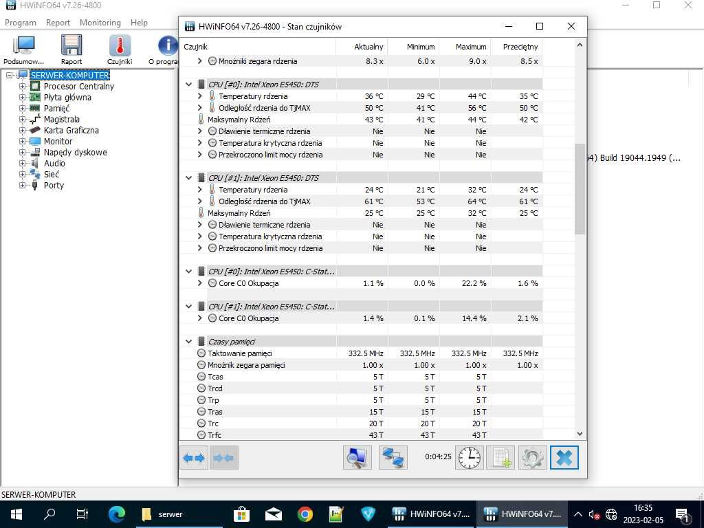 serwer Intel S5000VSA 2x Intel Xeon E5450 16GB DDR2