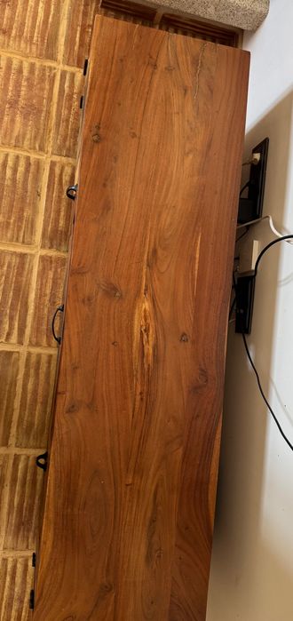 Aparador de TV rústico, madeira, castanho claro, para sala, novo