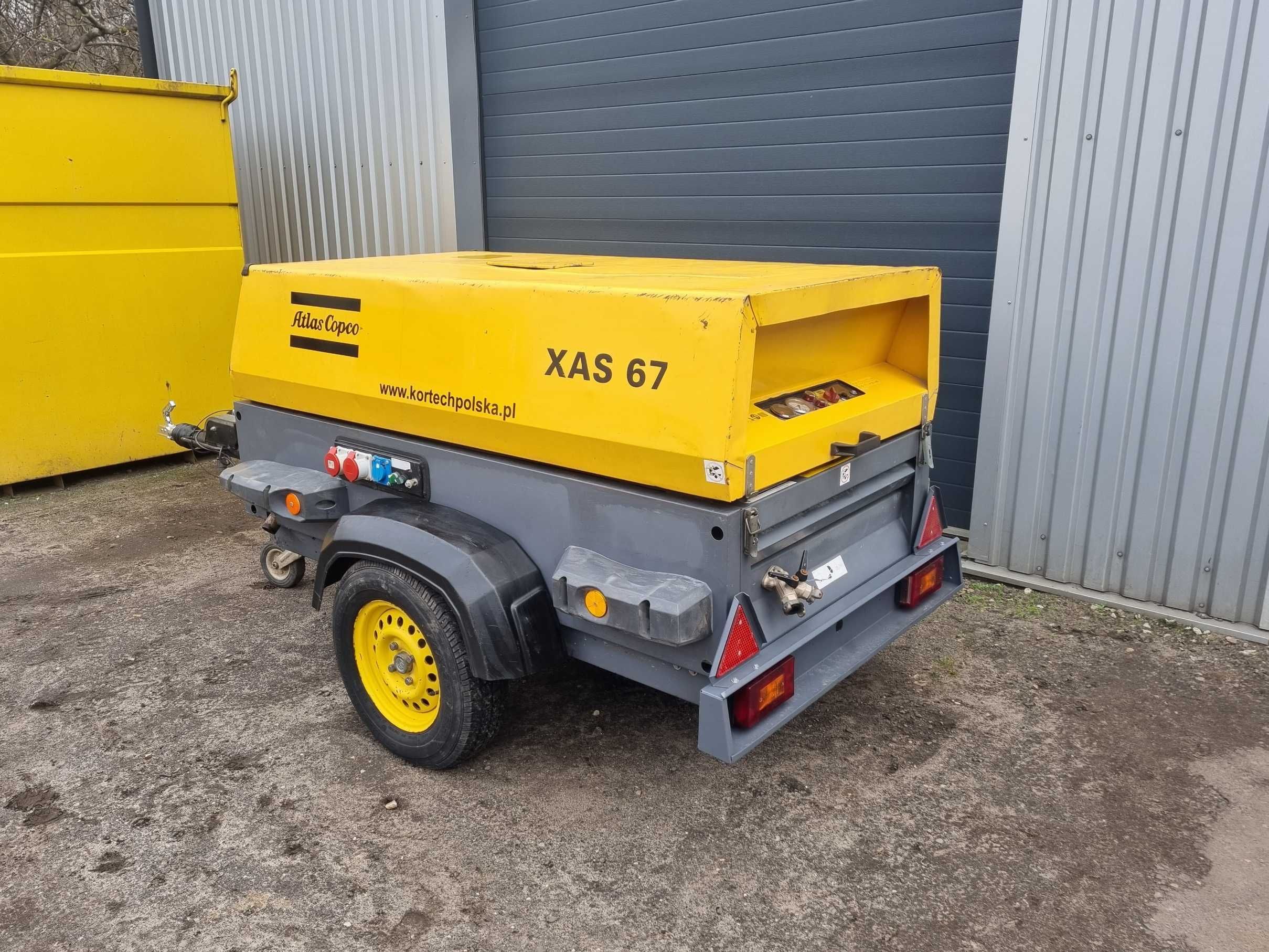 Kompresor Atlas Copco XAS67 z Agregatem 6,5kVA dokumenty super stan