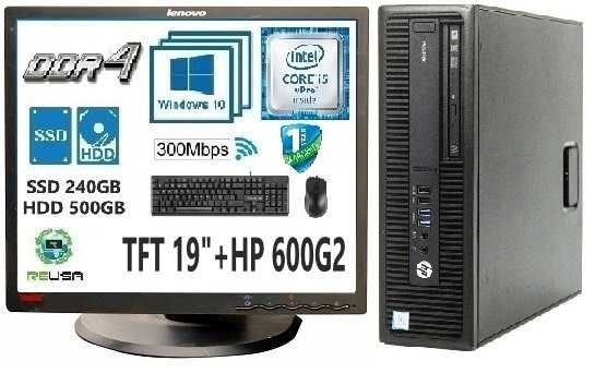 Pack HP+TFT 19" 6ªGeração. I5 3.2Gz-8G C/SSD240+HD500+KIT+WIFI+W10/W11