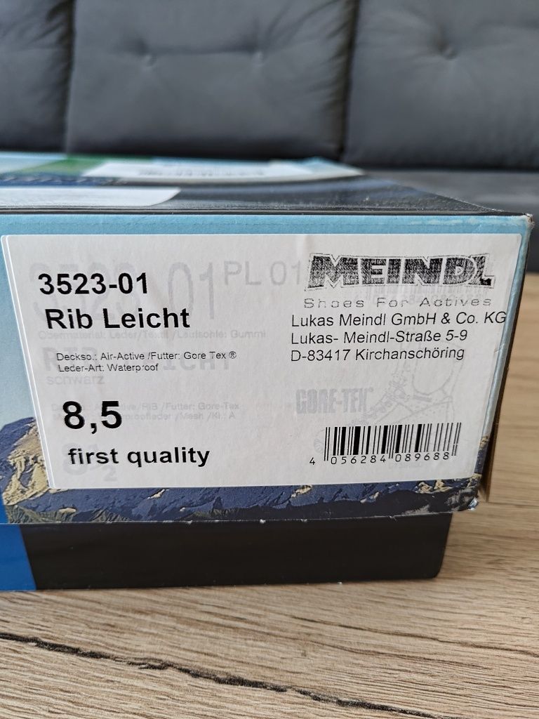 Meindl Rib Leicht – rozmiar 43/ UK 8,5, czarne