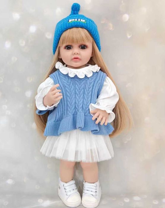 Лялька для дівчинки реборн пупс дитячий реалістичний з довгим волоссям