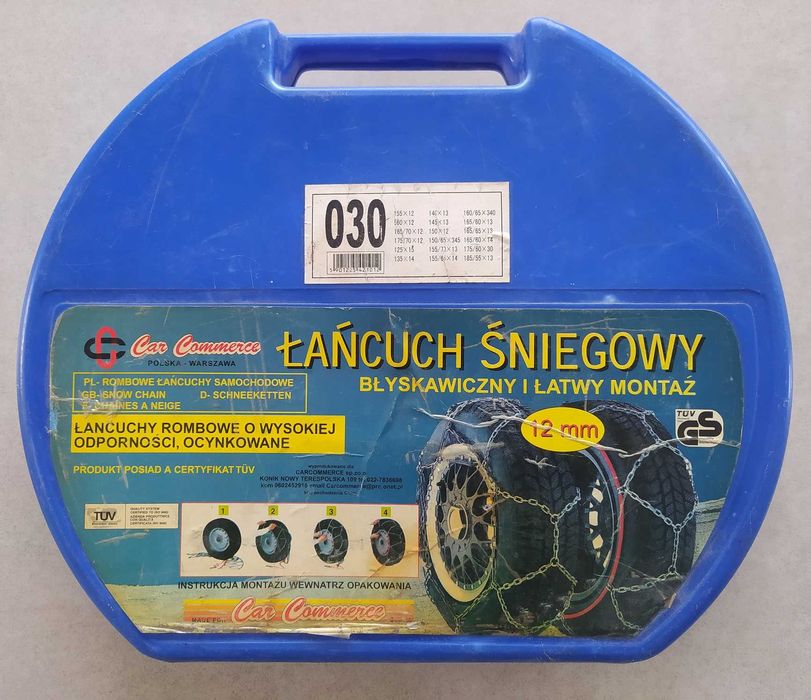 Łańcuchy śniegowe 12mm - Panda, Corsa, Micra, C1, Agila, Lupo, Twingo