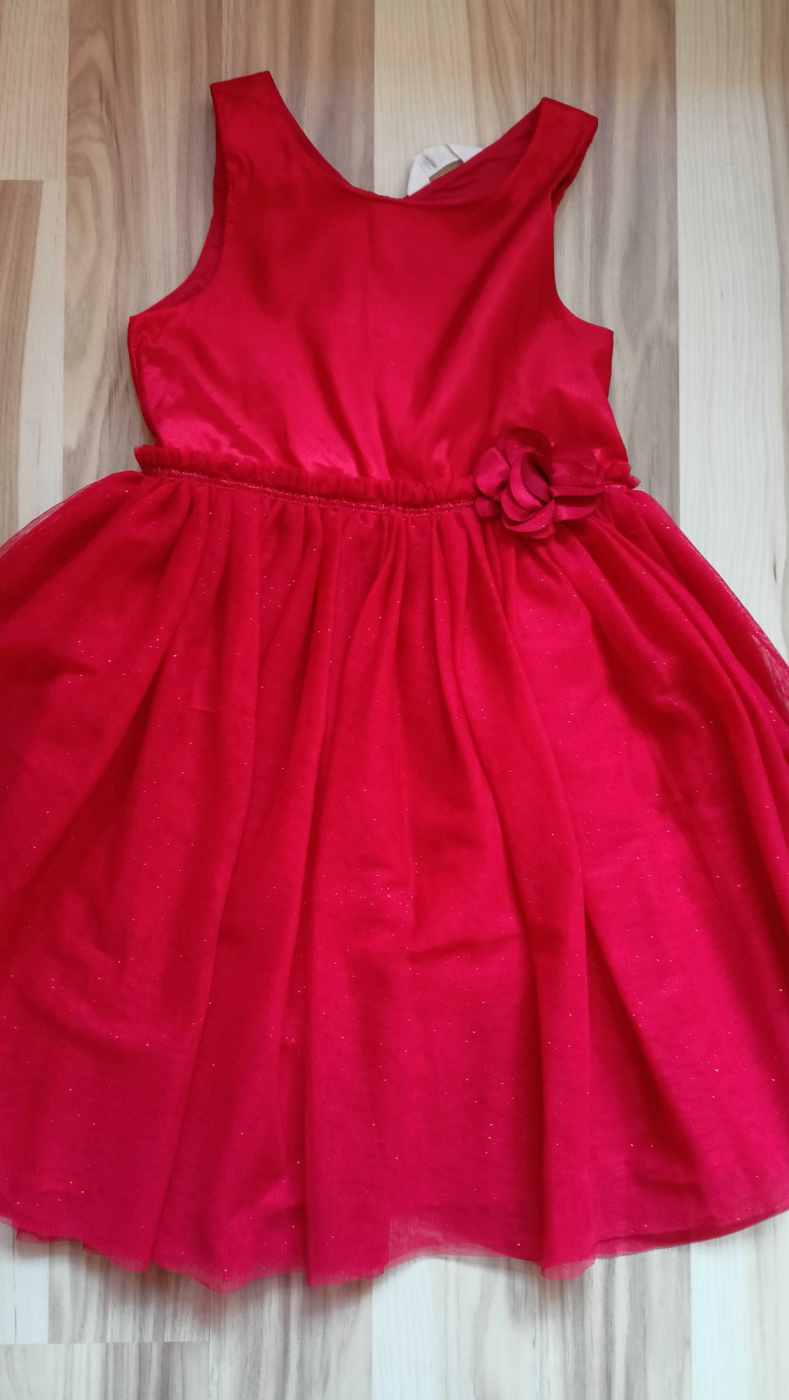 czerwona tiulowa sukienka h and a 128/134