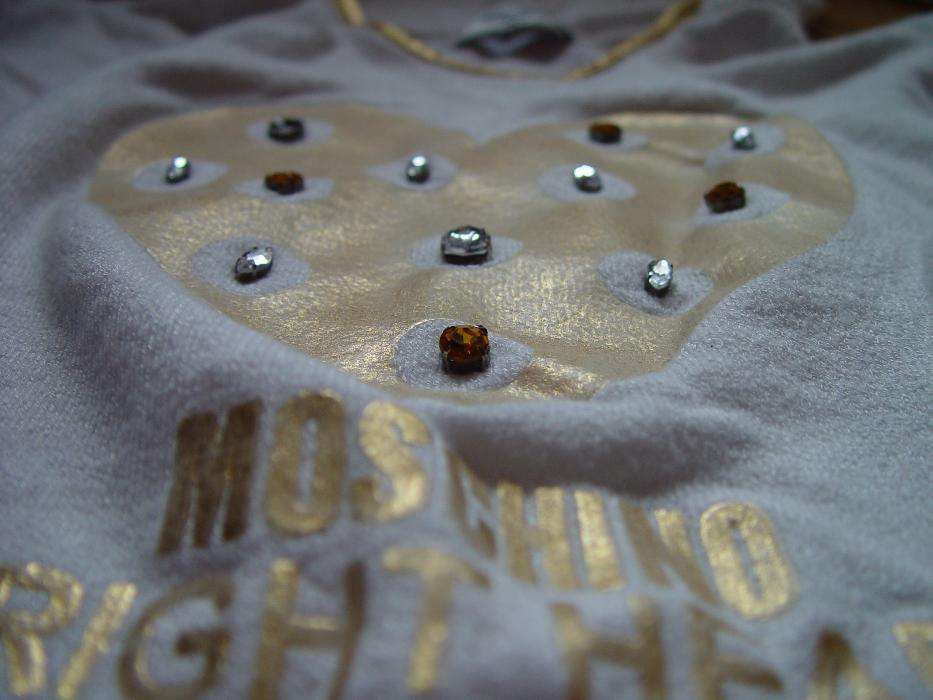 bluza bluzka ecru MOSCHINO xs z kapturem kaptur