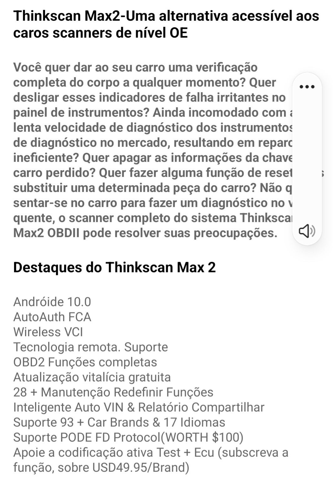 Máquina de diagnóstico thinkscan max2