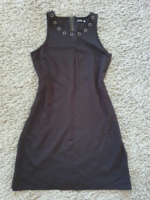 Czarna sukienka S 36 M 38 kółka mała czarna panieński święta Sylwester