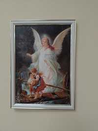 Anioł stróż komunia chrzest pamiatka obraz dla dziecka prezent 32x23