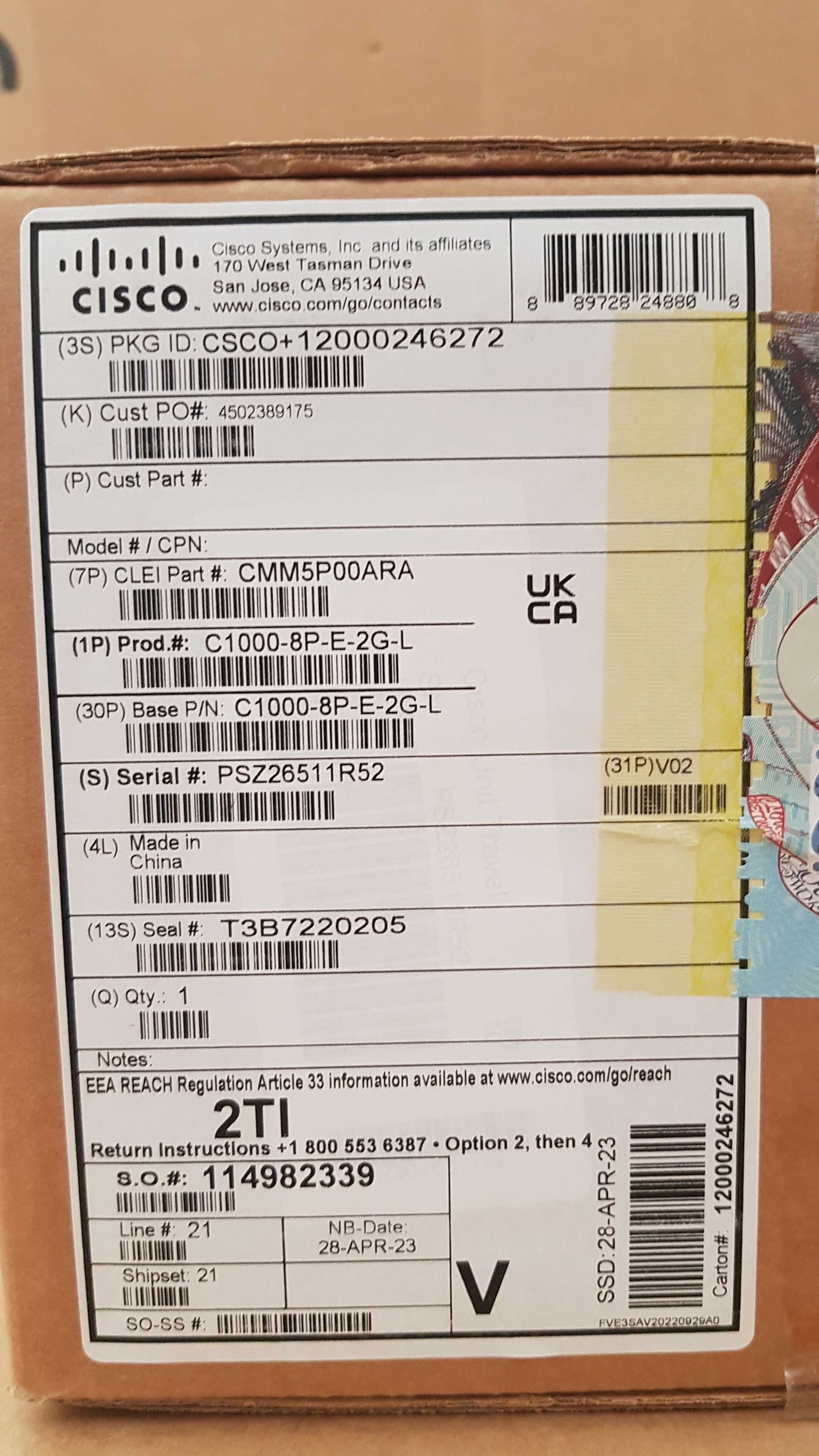 Комутатор Cisco C1000-8P-E-2G-L
