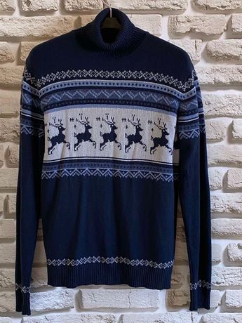 Продам мужской свитер с оленями. размер ХЛ (56). Шерсть