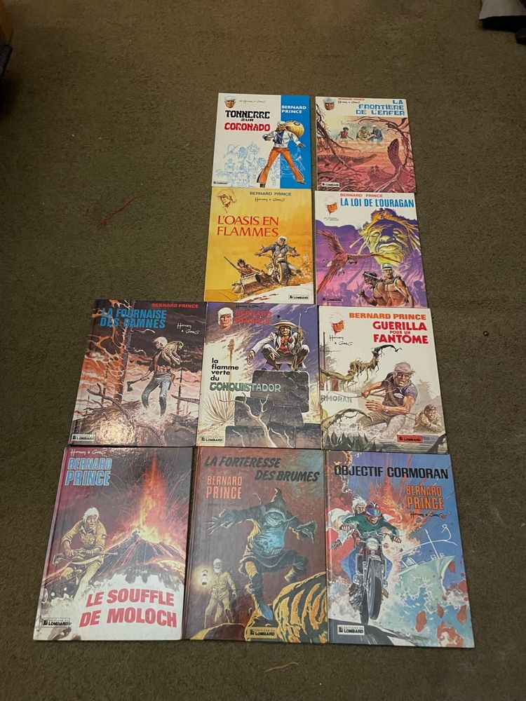 BD Bernard Prince 10 volumes dos anos 80 em frances como novos