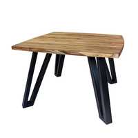 Stół drewniany orzech 120x120 na stalowych nogach NOWY