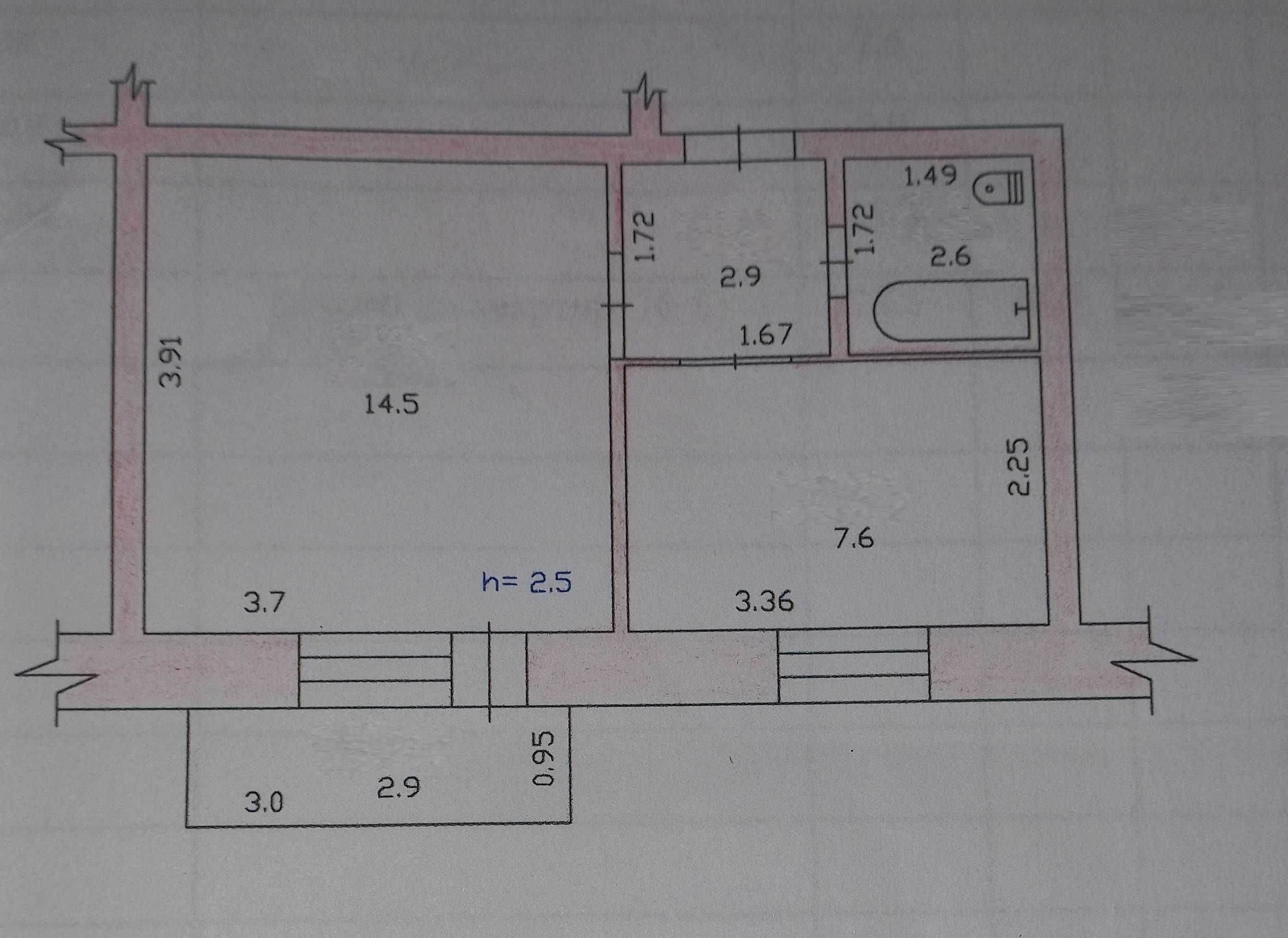 Продам 1-комнатную квартиру