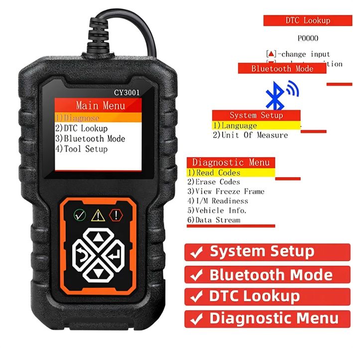 Skaner diagnostyczny OBD2 uniwersalny tester kasowanie błędów CY3001