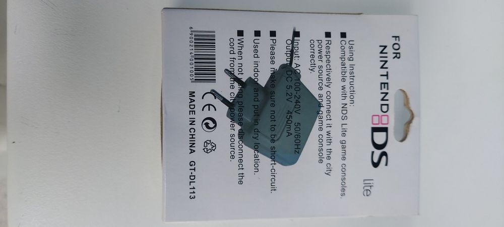 Carregador nintendo ds lite - novo