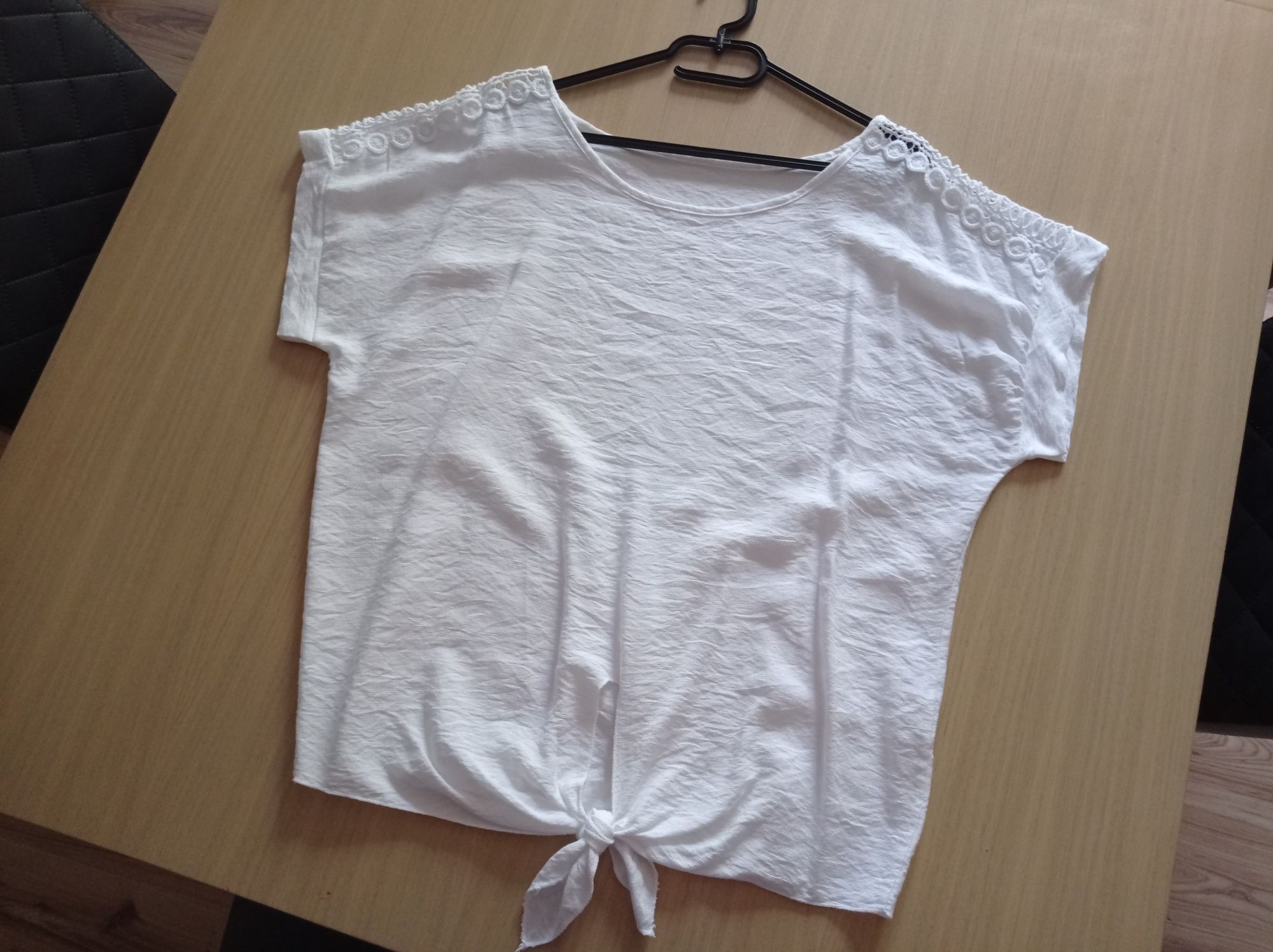 Biała lniana bluzka r. L/XL