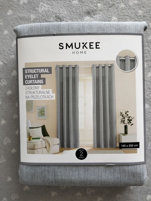 Zasłony strukturalne na przelotach Smukee Home 140x200 cm komplet 2szt
