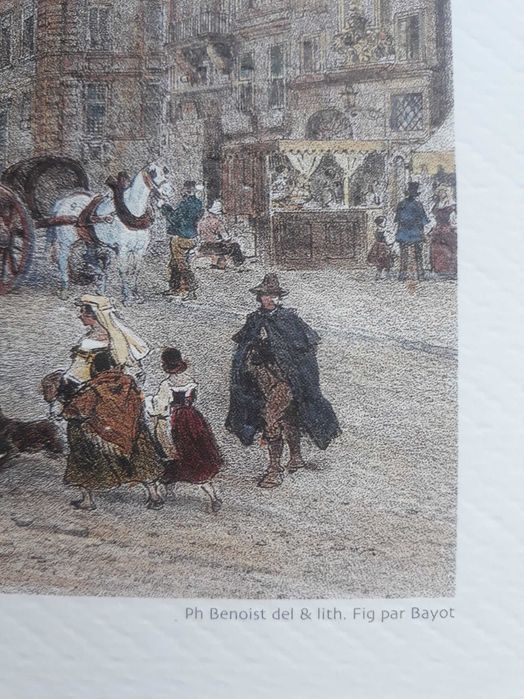 stary obrazek reprodukcja obrazu Rzym Most Zamek św. Anioła Panteon