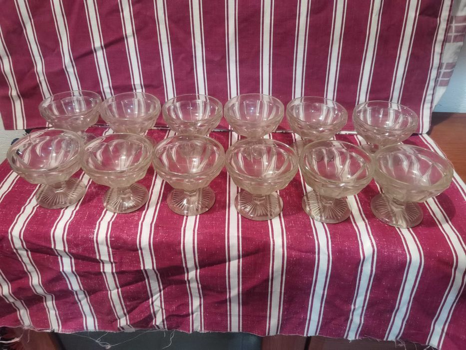 conjunto de 12 taças de vidro para sobremesa