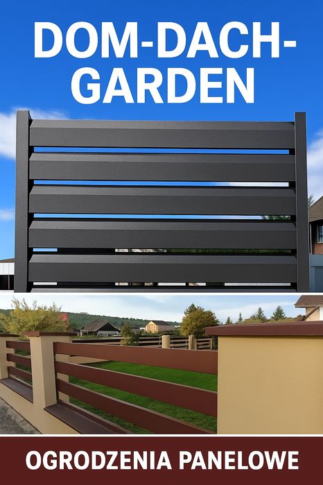 Przęsło ogrodzeniowe żaluzjowe nowoczesne panelowe ogrodzenia żaluzje