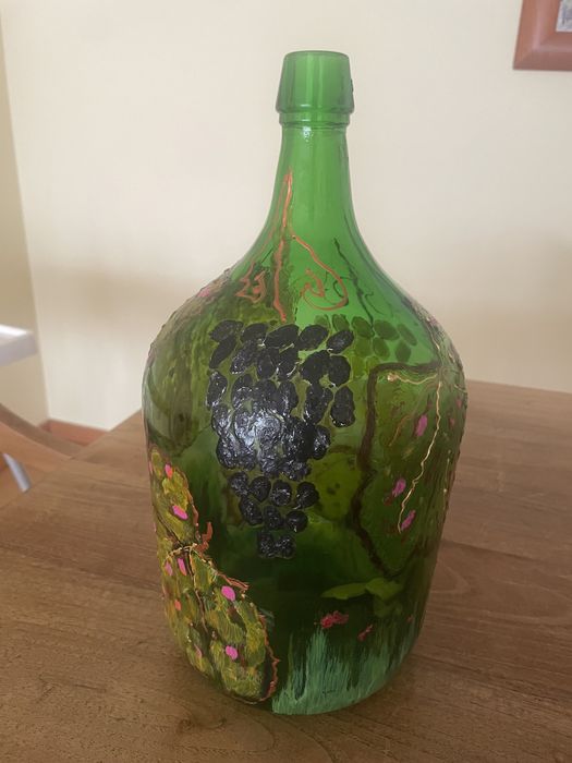 Garrafão em vidro 5L pintado á mão.