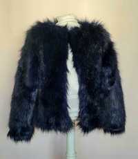Krótsza kurtka z imitacji futra H&M r. 152 na 12 lat dla dziewczynki