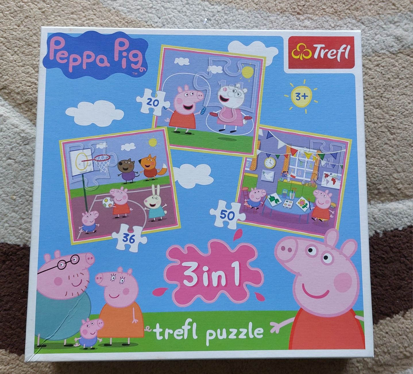 Świnka Peppa puzzle i tablica magnetyczna z magnesami