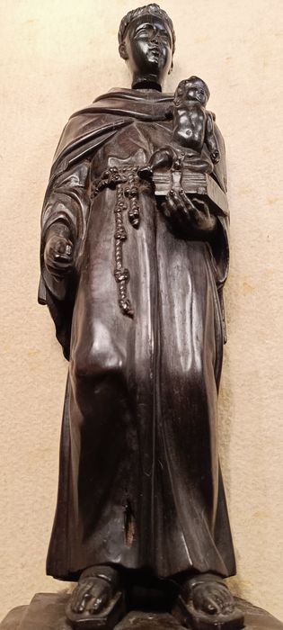 Grande Escultura do Sto António, madeira maciça, séc XIX