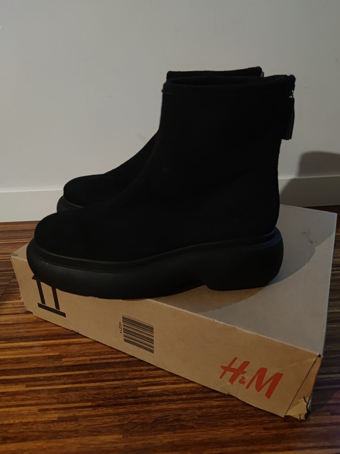 Ocieplane zamszowe (real suede) buty H&M Premium Selection. TANIEJ!!!