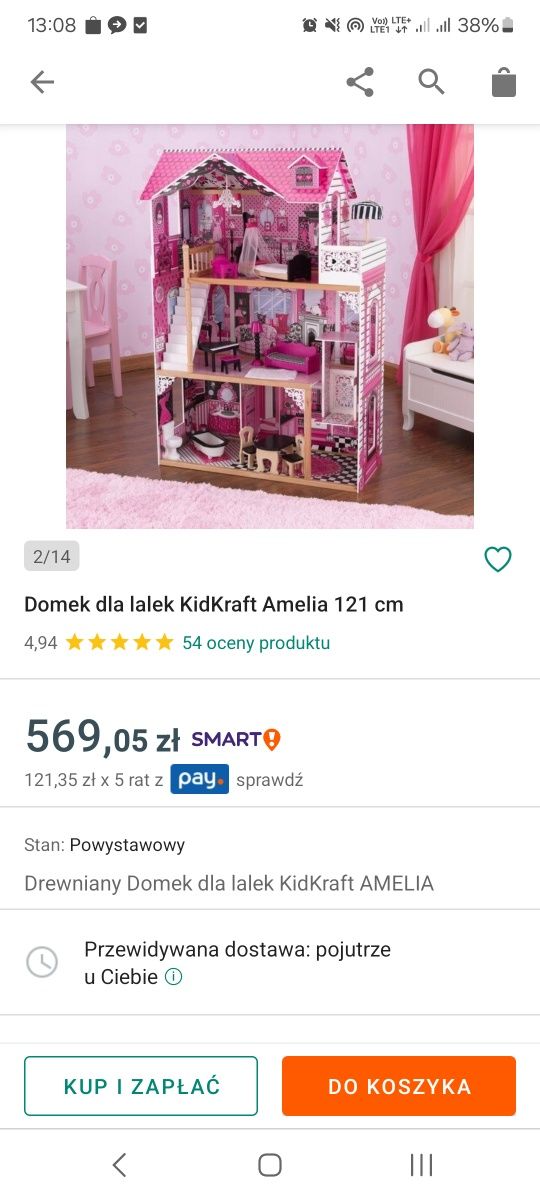 Duży domek dla lalek barbi z windą