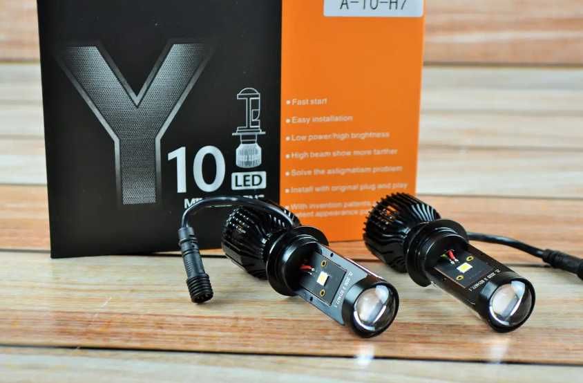 LED-лампи автомобільні  60 W 6000 K линзы c обманкой лед лампы