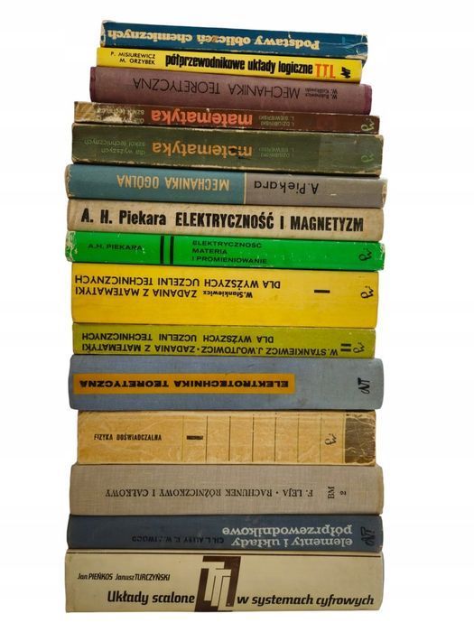 13x książki matematyka fizyka chemia mechanika elektronika