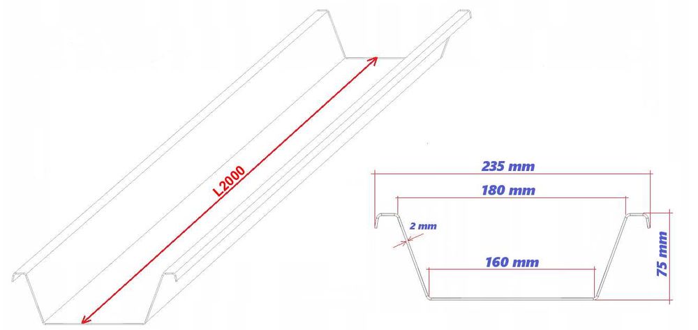 Belka na światła rynna świateł - przyczepa rolnicza
