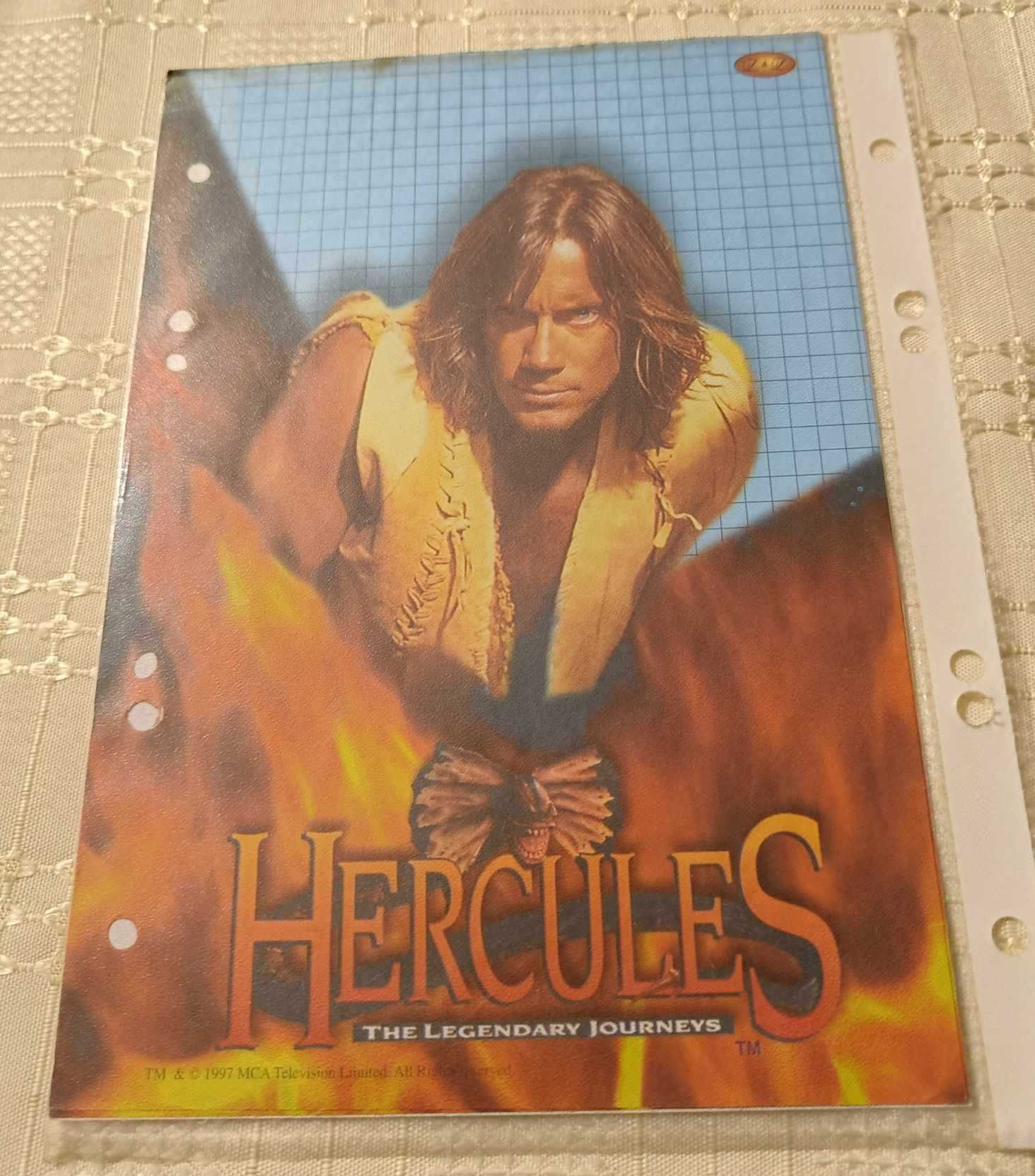 Kolekcjonerska karteczka do segregatora z serialu Hercules lata 90'