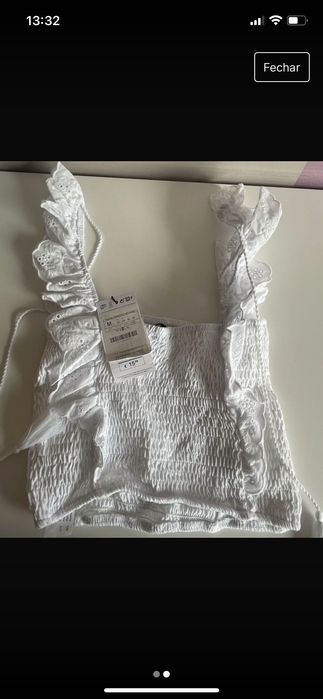 Top branco marca Stradivarius