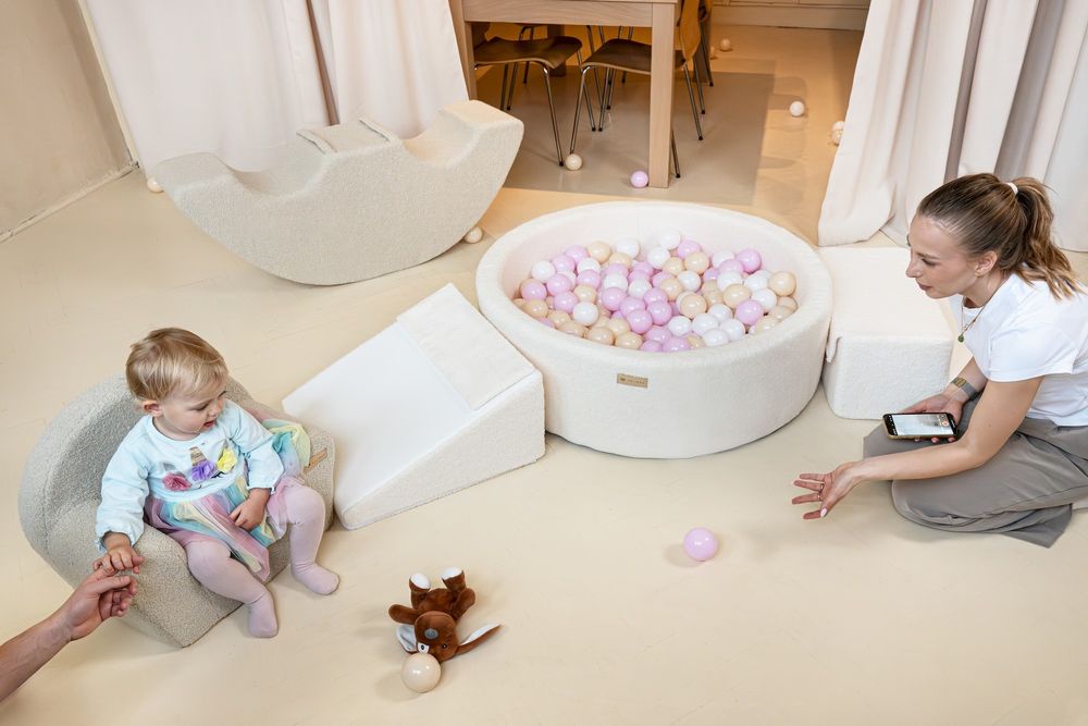 Suchy Basen z Piłeczkami 90x30 cm Piankowy Bukla Cappuccino 300 piłek