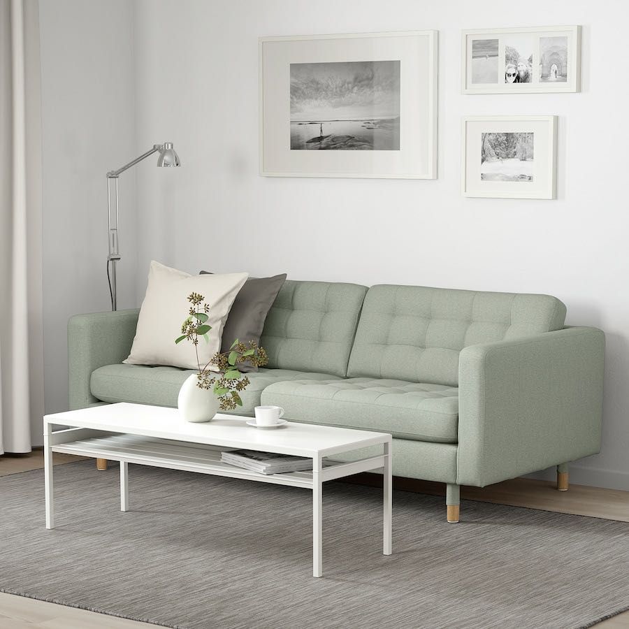 Ikea LANDSKRONA
Sofa 3-osobowa, Gunnared jasnozielony/drewno