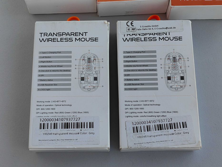 Прозрачная магнитная беспроводная мышь 2.4G с Bluetooth