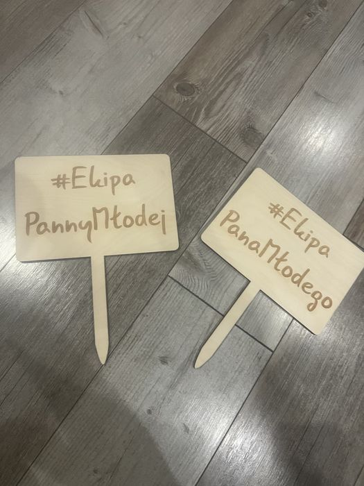 2 x drewniana tabliczka ze sklejki ślub wesele panieński kawalerski