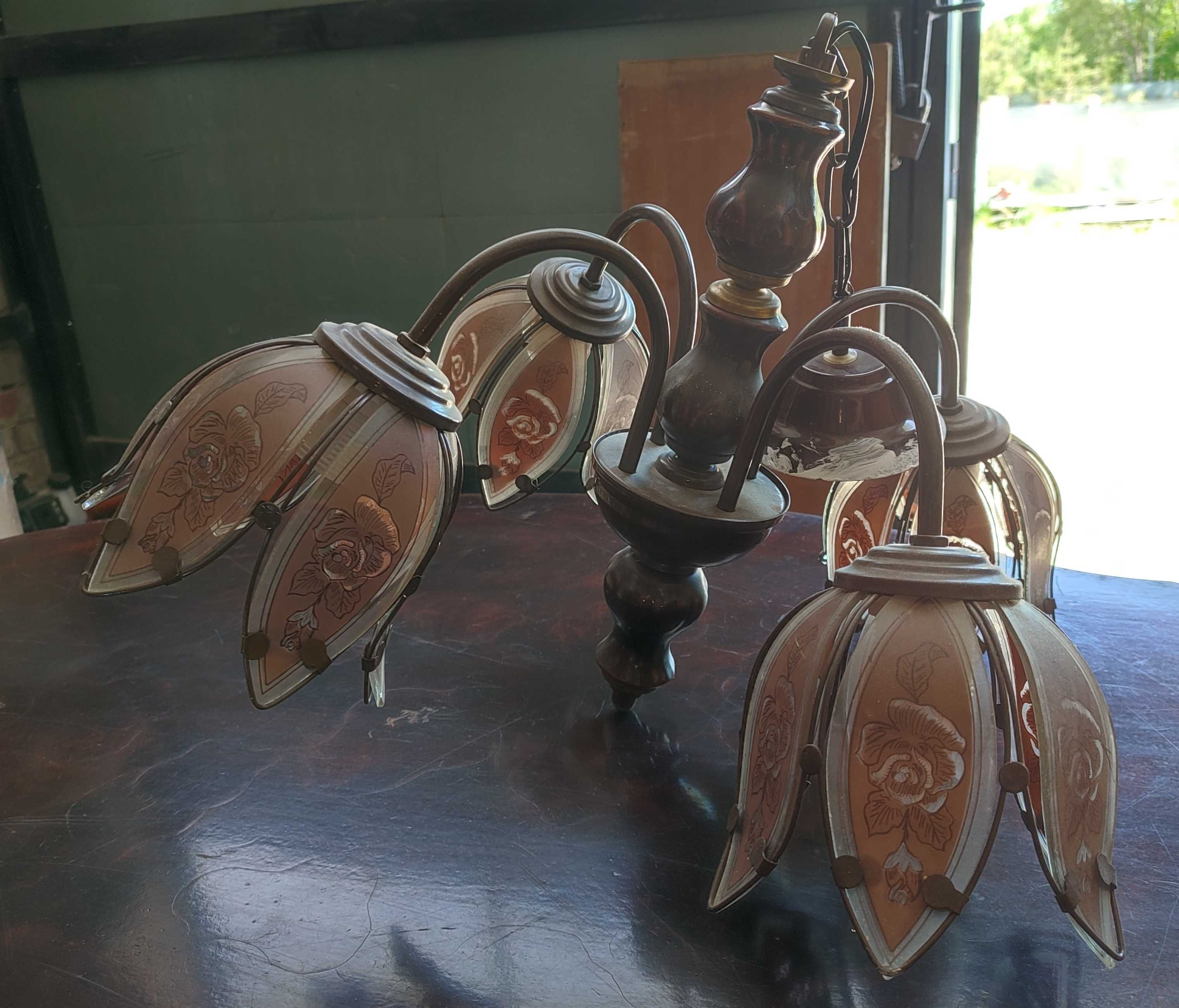 Żyrandol lampa szkło ceramika