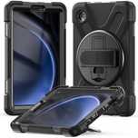 Etui do Samsung Galaxy Tab A9 X110 / X115 Pancerne obrotowe 360 Czarne