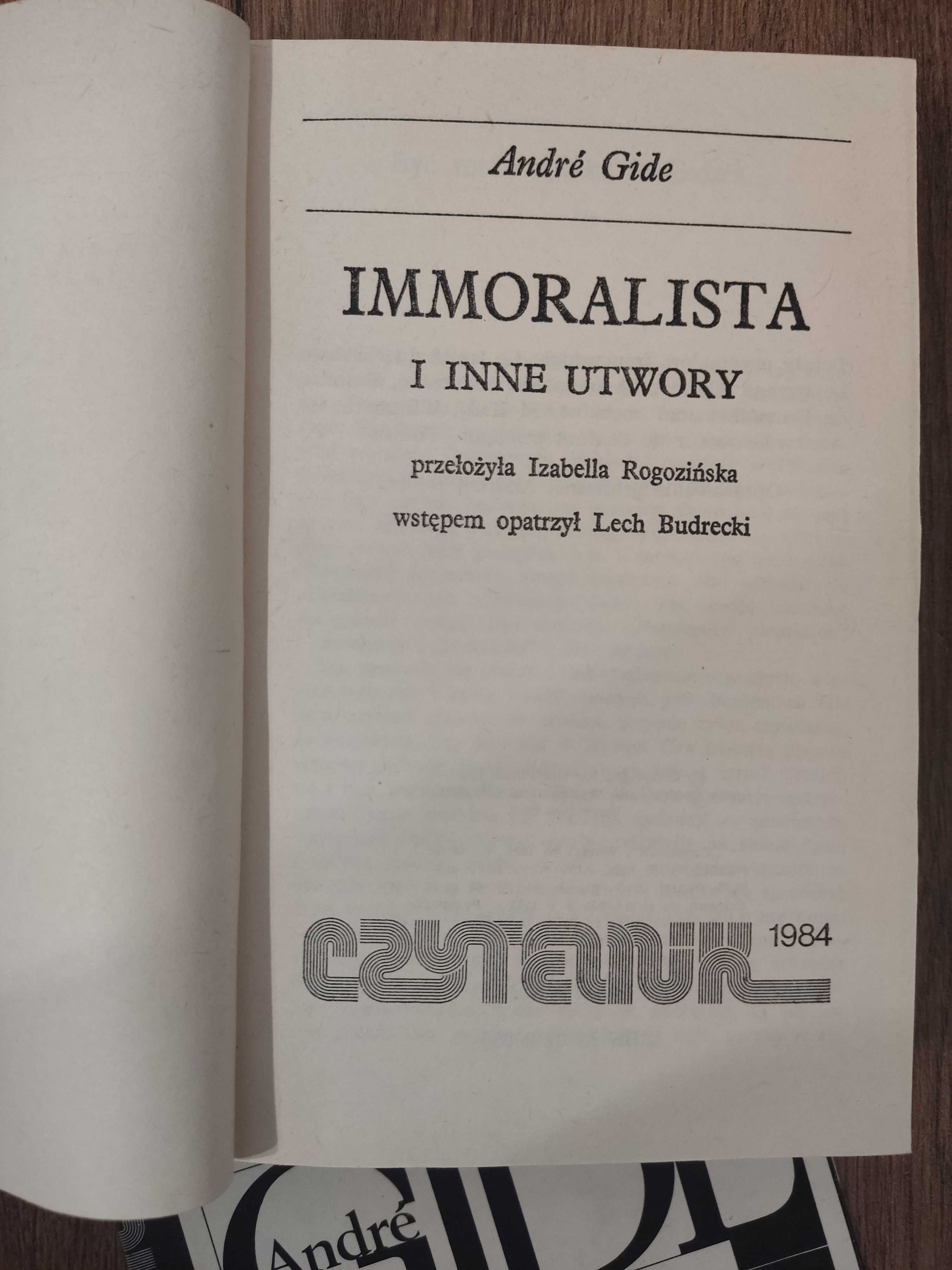 Immoralista i inne utwory (Wydanie pierwsze), Andre Gide, 1984
