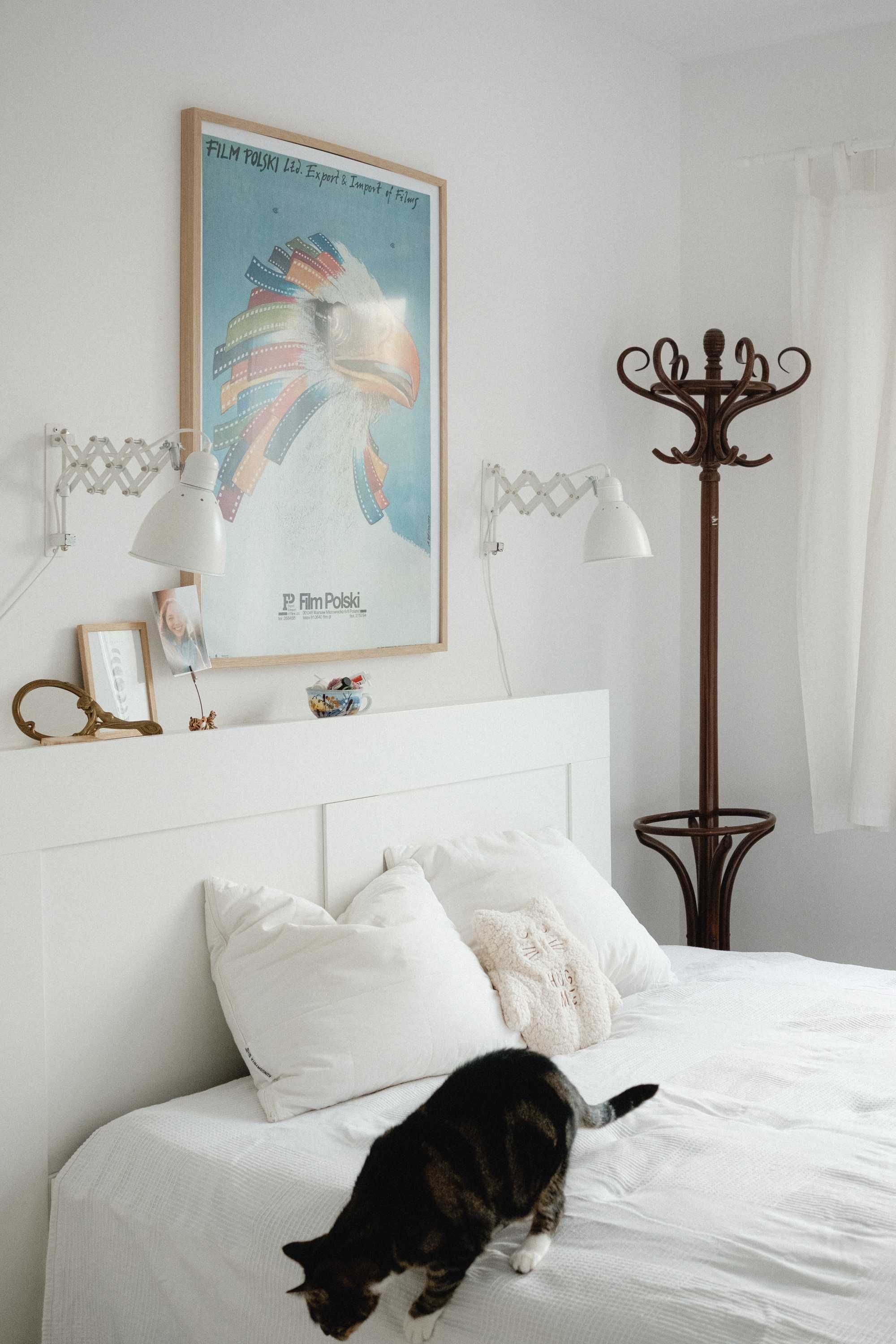 Łóżko z pojemnikami i zagłówkiem 160x200 ikea BRIMNES