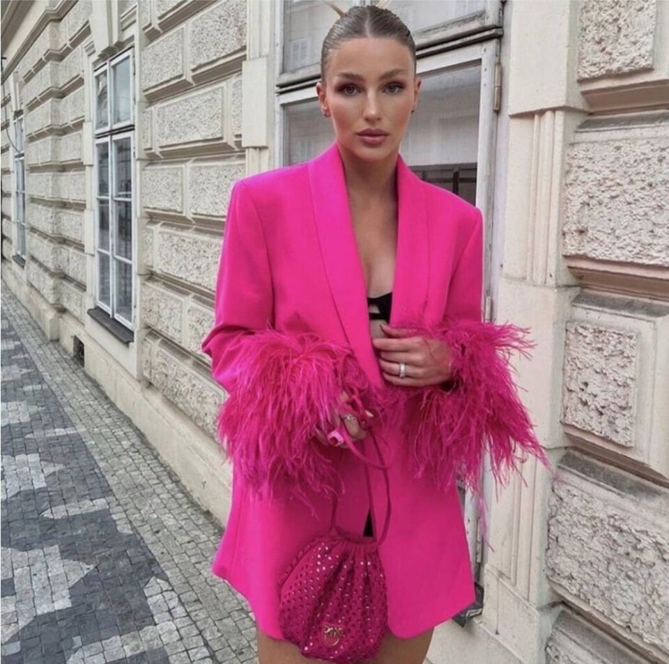 Marynarka z piórami zara